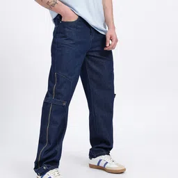 glitchez Men Side Zipper Panelled Straight Fit Jeans-picture-37