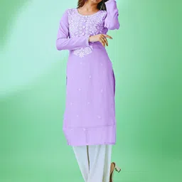 HESVI Women Embroidered Chikankari Kurta-picture-35