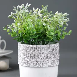 TAYHAA White & Brown Textured Effect Ceramic Planter-picture-23