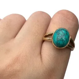 GenZcomplex Brass Turquoise Finger Ring-picture-15