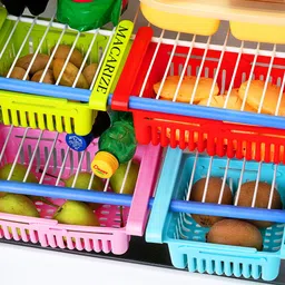 Fruits/Vegetables Kitchen Rack 02 pc ORIGINAL ADJUSTABLE Fridge Storage JAPAN Design BY MACARIZE Plastic image 3