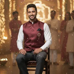 eliq Solid Men Waistcoat image 1