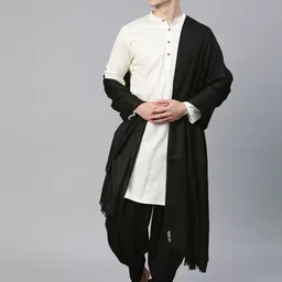 WEAVERS VILLA Poly Wool Self Design Men Shawl-picture-35