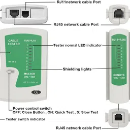 Teratech Network Cable Tester RJ45 RJ11 RJ12 Cat5 Detachable Portable Multifunction LAN Networking Cable Testing Tool Kit with Battery for Network Interface Card Network Interface Card image 2