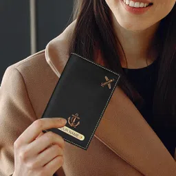 venussvault Men & Women Travel Black Artificial Leather Wallet image 4