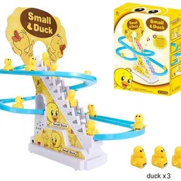 ardaki Duck Track Toys for Kids Automatic Stair-Climbing Ducklings Lights & Music Toy image 1