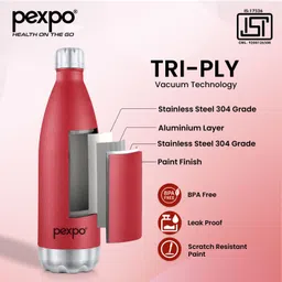 pexpo Electro 1800, Hot & Cold thermosteel Water Bottle with Jute-bag, Leakproof 1750 ml Flask image 3