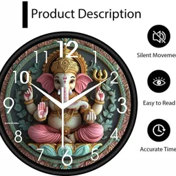 manasavi Analog-Digital 25 cm X 25 cm Wall Clock image 4