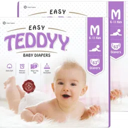 teddy easy Tape diaper - Medium (63 pieces) - (Pack Of 2) M (126 Pieces) - M (126 Pieces) - M-picture-12