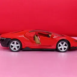 ramshree Luxury Sports Car Toy Red Die-Cast Metal Model with Doors Open & Alloy Wheels image 5