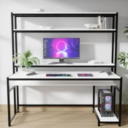 riyan luxiwood Jerry Workstation In White Finish image 1
