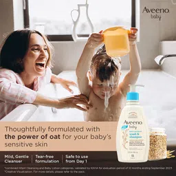 aveeno baby Daily Moisture Wash & Shampoo| Natural Oats Extract for Baby's Delicate Skin image 4