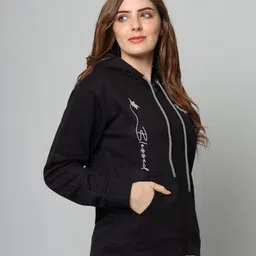 wearspot Women Printed Hooded Neck Multicolor Sweater image 4