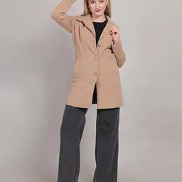 ex p Velvet Solid Coat For Women image 1