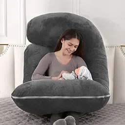 wild mint Microfibre Solid Pregnancy Pillow Pack of 1 image 3