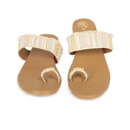 House of Pataudi Embellished One Toe Flats image 2