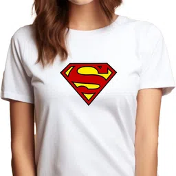 jedfer Women Superhero, Graphic Print Round Neck Pure Cotton White T-Shirt-picture-10