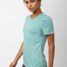reebok FND W TEE Women Printed Round Neck Polyester Blue T-Shirt image 5