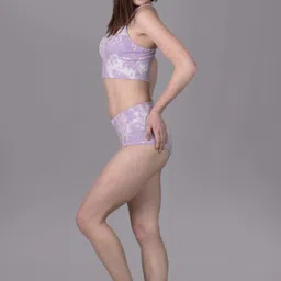 keepfit tie-dye printed padded swimset for women Printed Women Swim-dress Purple Swimsuit image 2