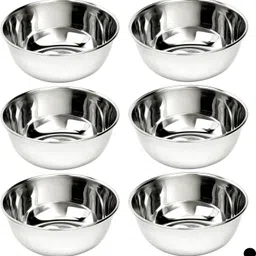 bzilo Stainless Steel Vegetable Bowl Pack of 6 Stainless Steel Heavy Gauge Bowl/Wati Set With Mirror Finish D97-picture-21