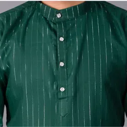 cellux Men Striped Cotton Blend Straight Kurta image 4