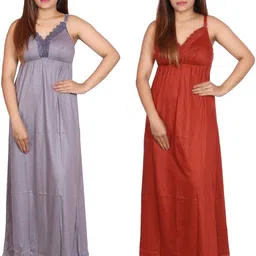 Pack of 2 Women Nighty Set-image-46