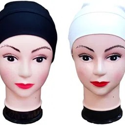 fashionhub Solid, Self Design Cotton Blend Women Black, White Scarf-picture-20