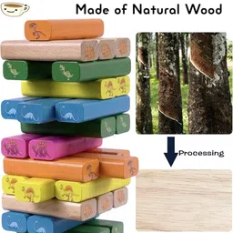 radhya accessories Stacking Tower Blocks Toys – 54 Pcs Wooden Tumbling Tower Blocks, Stacking image 2