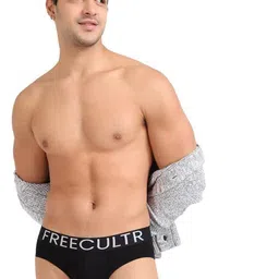 FREECULTR Men Pack Of 3 Anti Bacterial Cotton Basic Briefs FC-CTN-B-BLK-BRB-CRL-03_XXXL image 5