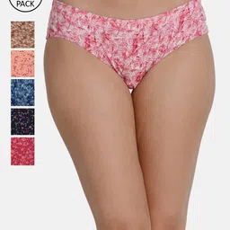 Leading Lady Women Pack Of 6 Printed Pure Cotton Hipster Briefs-picture-34