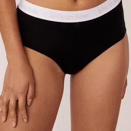 La Vie en Rose Women Black Solid Cotton Bikini Briefs-picture-15