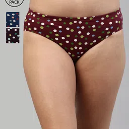 Feelings Women Pack Of 3 Assorted Cotton Hipster Briefs-AMELIE4PLIE102_XXL-image-39