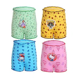 SMARTERKIDS Girls Pack Of 4 Assorted Pure Cotton Basic Briefs-picture-33