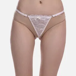 FIMS Pack Of 2 Floral Anti-Microbial Net Thongs Briefs Net_Thong_Panty_GreenWhite_FS image 3