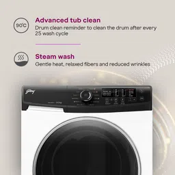 godrej 9 kg Inbuilt Heater with AI Tech Fully Automatic Front Load with In-built Heater White, Grey image 3