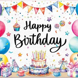 epoojacart (Model - 52) Happy Birthday Balloons Theme Backdrop - Happy Birthday Backdrop Backdrop for Decoration Purposes Tapestry-picture-18