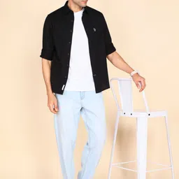 u.s. polo assn. Men Regular Fit Solid Cut Away Collar Casual Shirt image 2