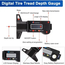 aasons Digital Tyre Thread Depth Gauge for Motorcycles, Cars, SUV Pin Gauge image 4