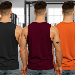 onefeb Pack of 3 Men Vest image 2