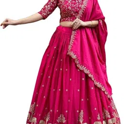 blanklook Embroidered Semi Stitched Lehenga Choli image 3