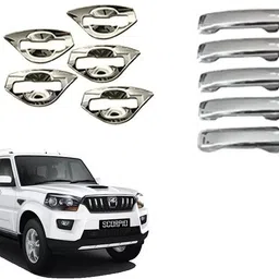 srj CHROME COMBO KIT FOR SCORPIO 2019 TO PRESENT Chrome MAHINDRA Scorpio Getaway Front Garnish image 5