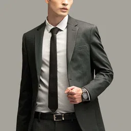 snitch Men Solid Single Breasted Formal Blazer image 3