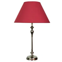 kapoor lampshades Taranto Maroon Fabric Shade Night Lamp With Metal Base image 3