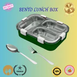Compartment -3 Sealed Leak Proof Stainless Steel For Kid's & Adult_G163 3 Containers Lunch Box-image-95
