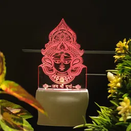 talgo DURGA MAA Acrylic 3D Illusion RGB 7 Colour Changing LED Plug n Play Night Lamp image 4