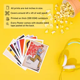 junkyard Pack of 54 Movie Posters with double sided tape pasted at the back. Paper Print image 4