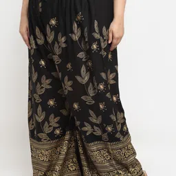 style prezone Women Relaxed Black Viscose Rayon Trousers image 3
