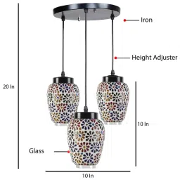 new era Feliz Multicolour Glass Cluster Hanging Light image 5