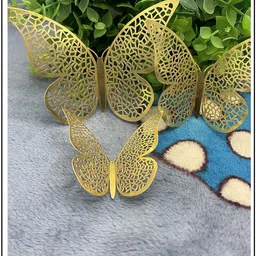 meezone Printed 12pcs 3D Home Decor Butterfly with Sticking Pad (Shimmer Golden, Set of 12) Balloon image 2