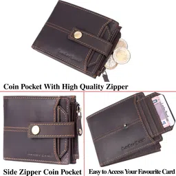 leder boat Men Casual, Formal Grey Genuine Leather RFID Wallet image 4